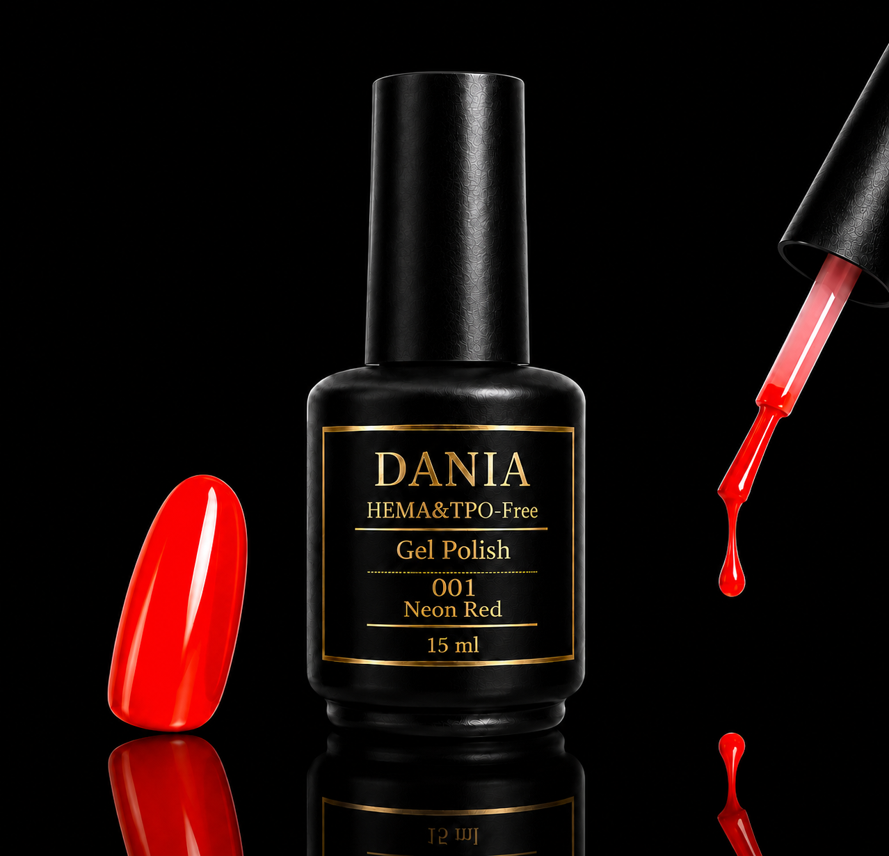 001 Neon Red | Gel Polish HEMA & TPO Free 15ml