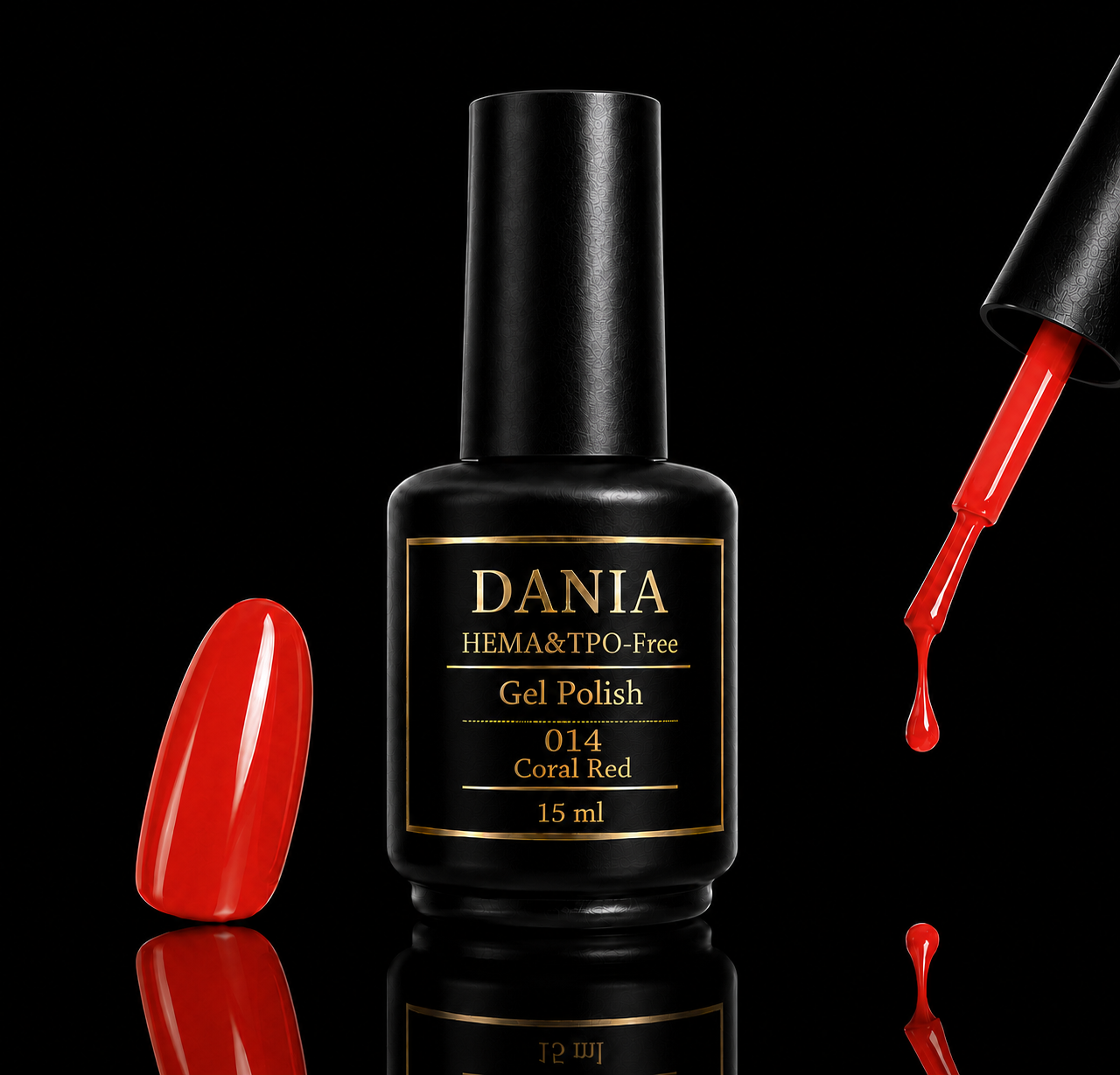 014 Coral Red | Gel Polish HEMA & TPO Free 15ml