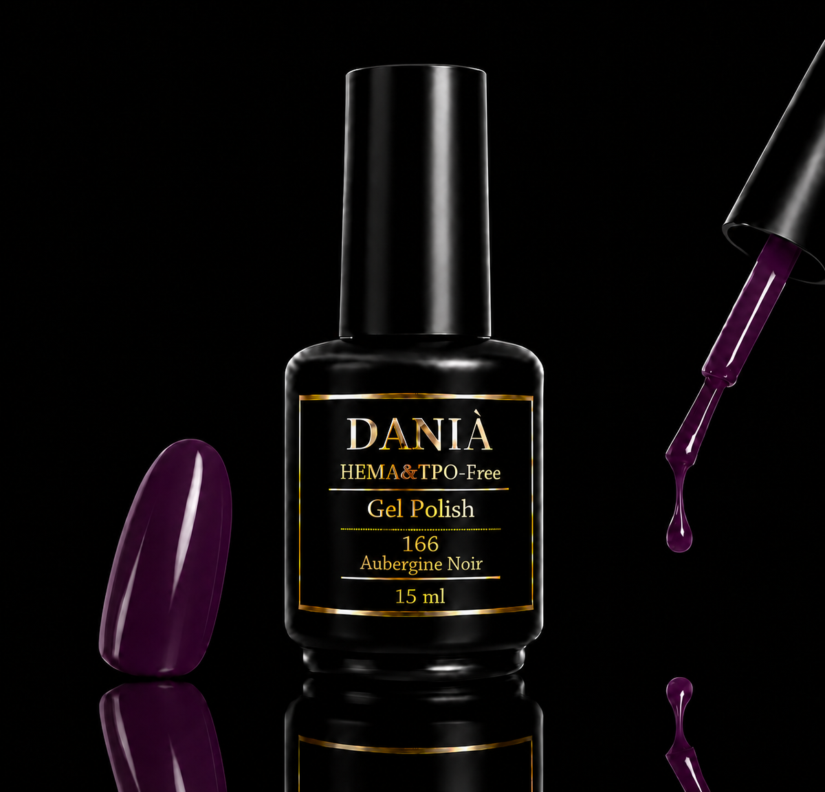 166 Aubergine Noir | Gel Polish HEMA & TPO Free 15ml