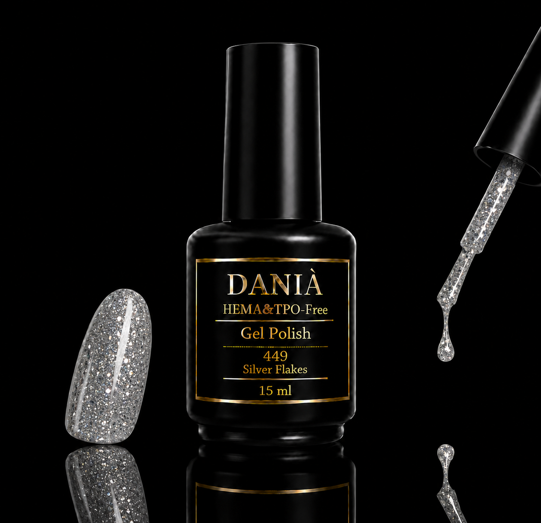 DANIÀ Gel Polish 449 Silver Flakes 15 ml