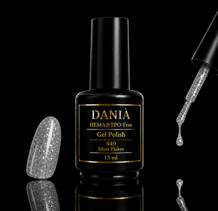 DANIÀ Gel Polish 449 Silver Flakes 15 ml