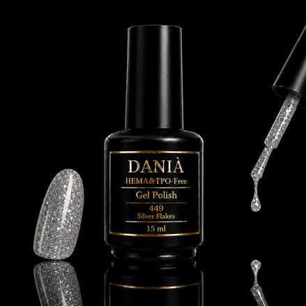 DANIÀ Gel Polish 449 Silver Flakes 15 ml
