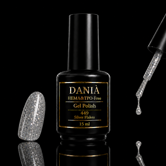 DANIÀ Gel Polish 449 Silver Flakes 15 ml