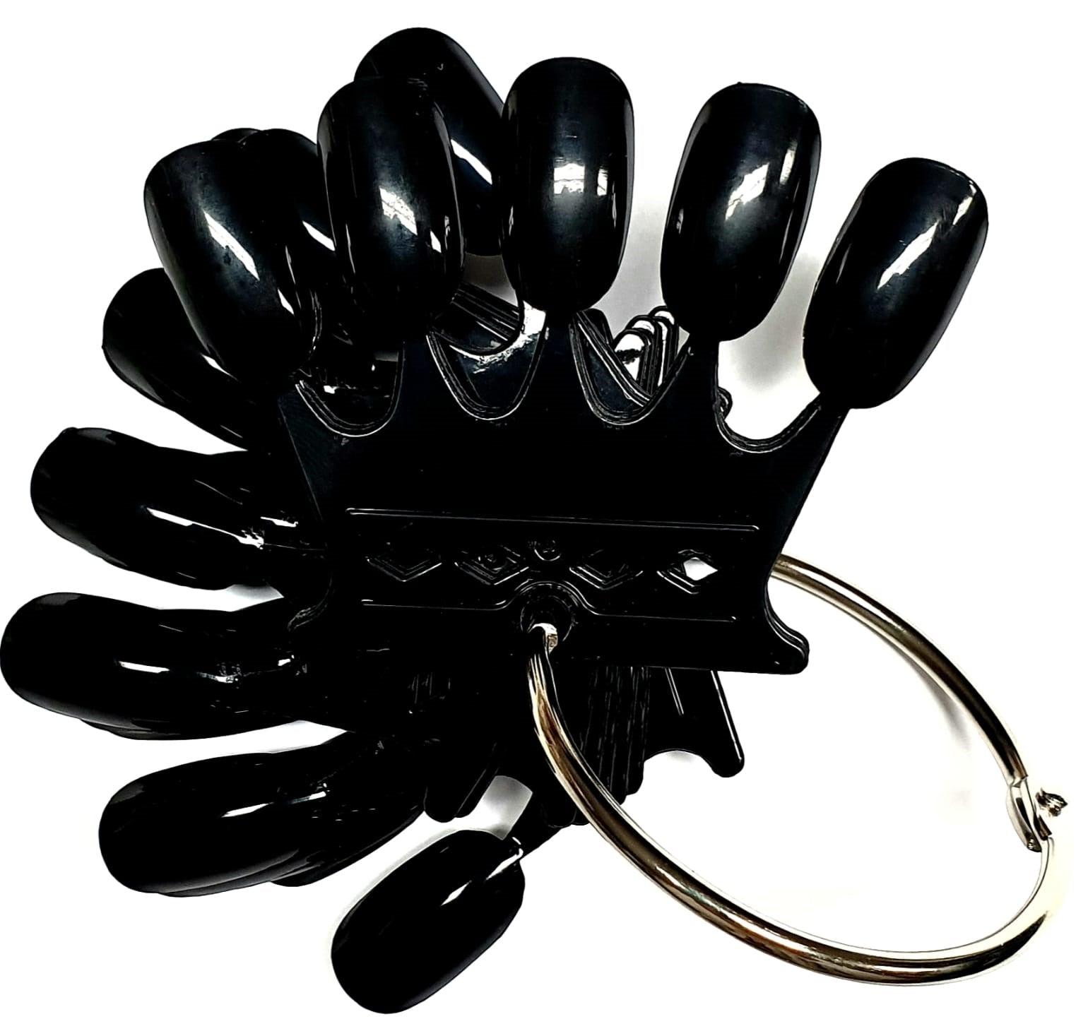 DS Nails 50tips Nail Color Farbdisplay. 10 Crown Black