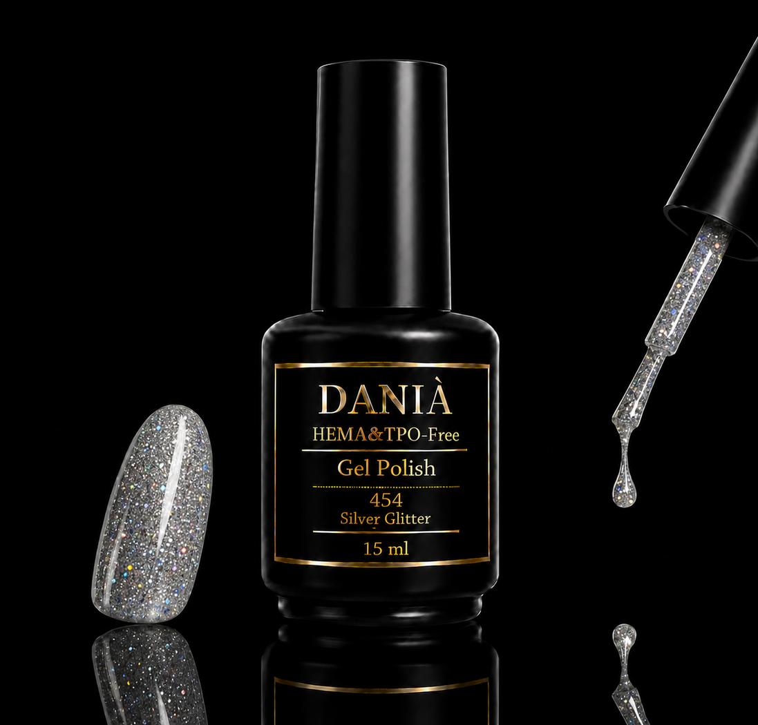 DANIÀ Gel Polish 454 Silver Glitter 15 ml