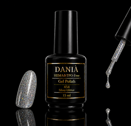 DANIÀ Gel Polish 454 Silver Glitter 15 ml