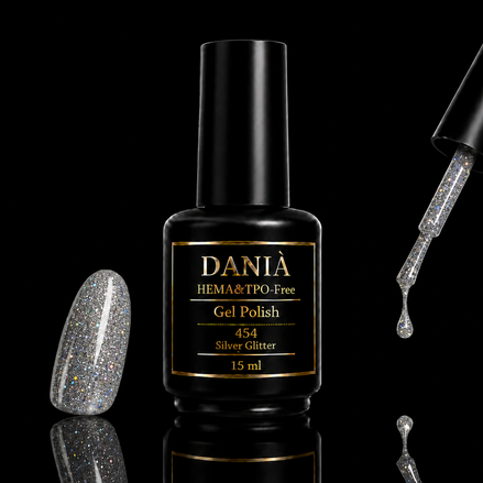 DANIÀ Gel Polish 454 Silver Glitter 15 ml