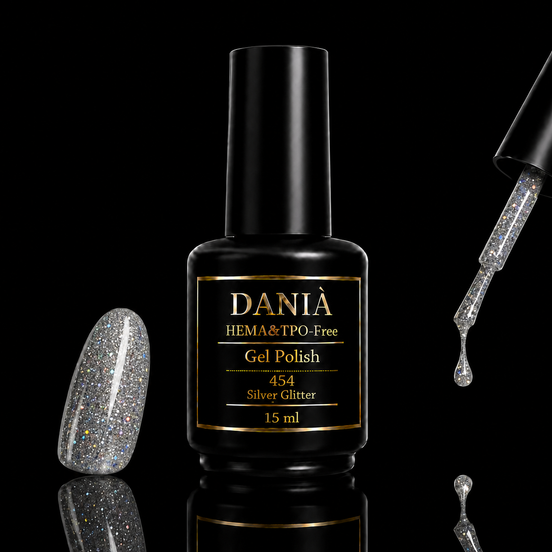 DANIÀ Gel Polish 454 Silver Glitter 15 ml