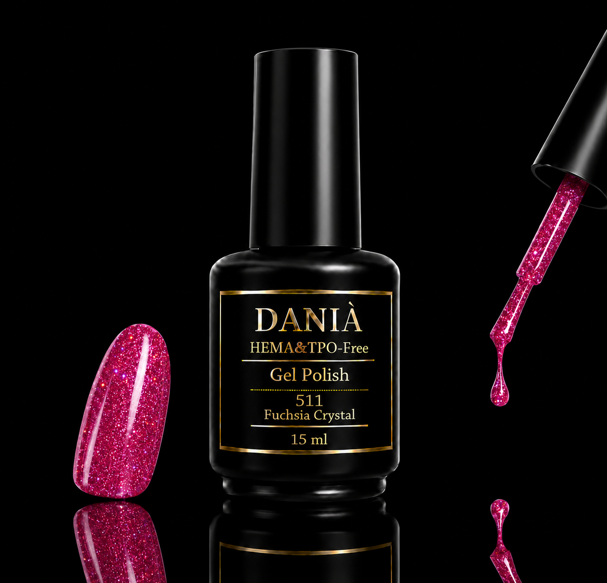 511 Fuchsia Crystal | Gel Polish HEMA & TPO Free 15ml