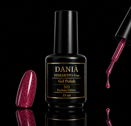 DANIÀ Gel Polish 523 Fuchsia Glitter 15 ml