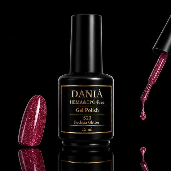 DANIÀ Gel Polish 523 Fuchsia Glitter 15 ml