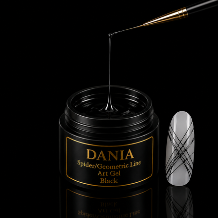 Spider/Geometric Line Art Gel Black 5g