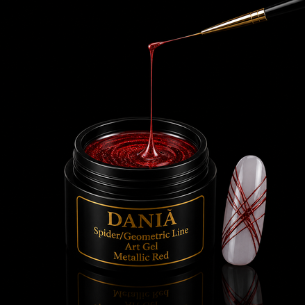 Spider/Geometric Line Art Gel Metallic Red 5g