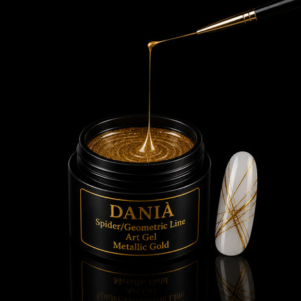Spider/Geometric Line Art Gel Metallic Gold 5g