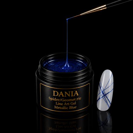Spider/Geometric Line Art Gel Metallic Blue 5g