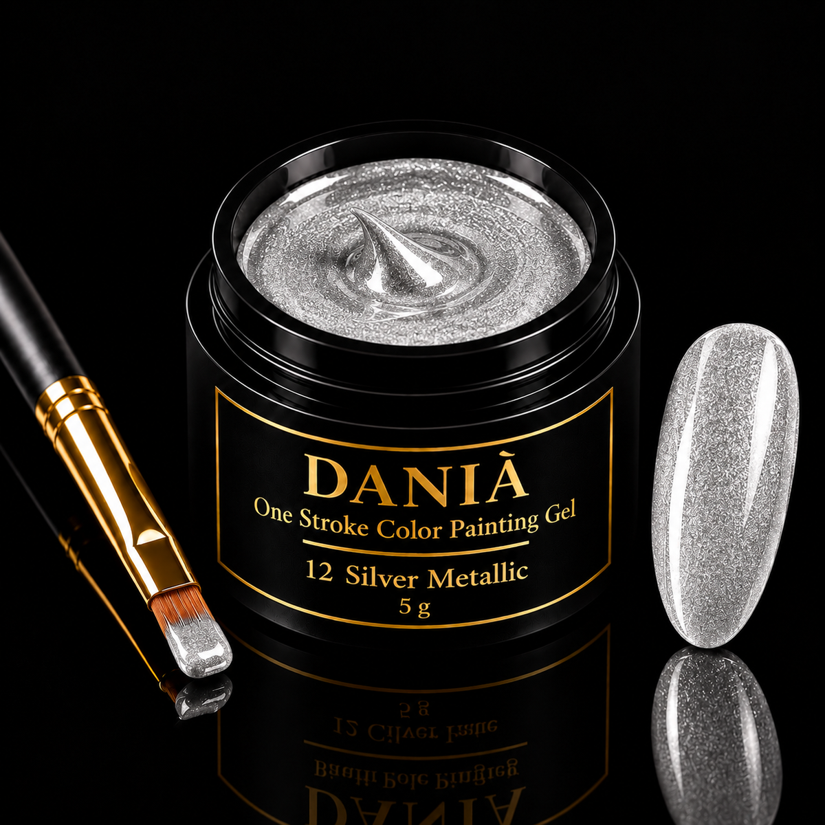 DANIÀ One Stroke Color Painting Gel 5 g – 12 Silver Metallic