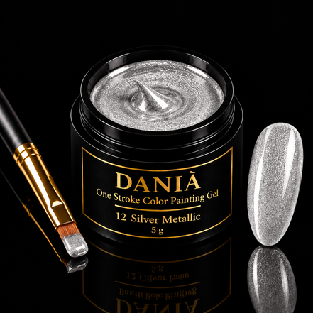 DANIÀ One Stroke Color Painting Gel 5 g – 12 Silver Metallic