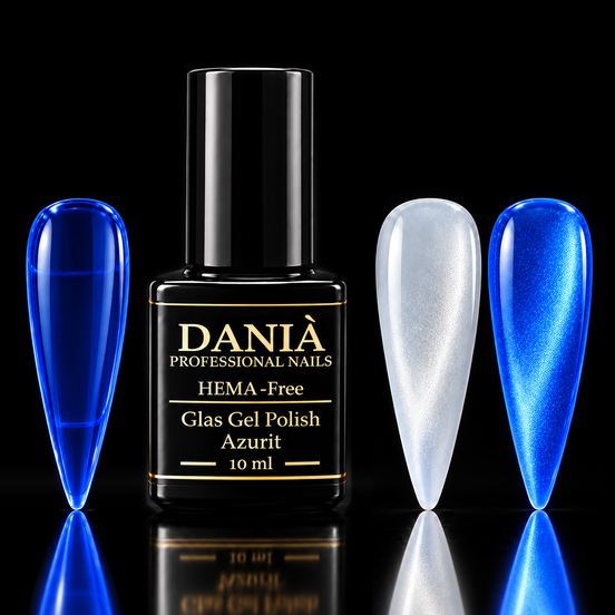DANIÀ Glass Gel Polish Azurit 10 ml – Transparent Blue Jelly Gel Polish