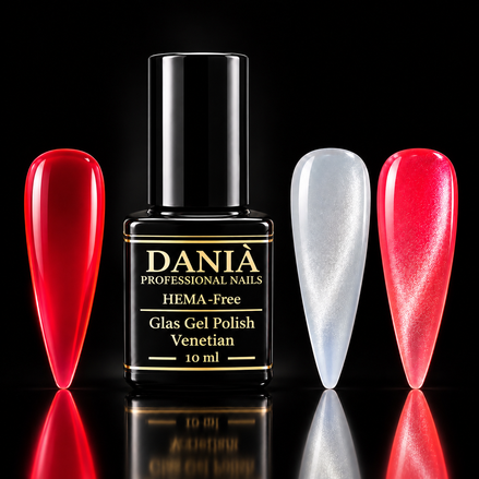 DANIÀ Glass Gel Polish Venetian 10 ml – Transparent Red Jelly Gel Polish