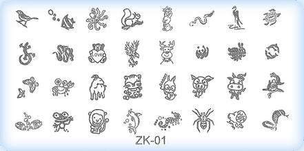 DS Nails Stamping-Schablonen Platte ZK-01