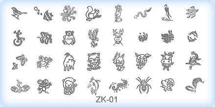 DS Nails Stamping-Schablonen Platte ZK-01