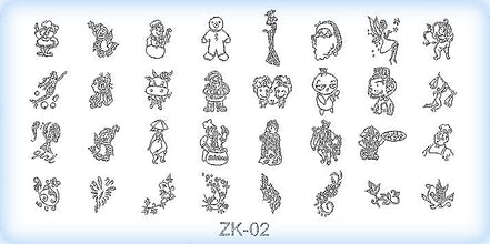DS Nails Stamping-Schablonen Platte ZK-02