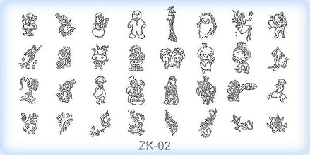 DS Nails Stamping-Schablonen Platte ZK-02