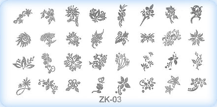 DS Nails Stamping-Schablonen Platte ZK-03