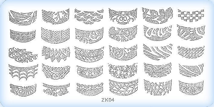 DS Nails Stamping-Schablonen Platte ZK-04