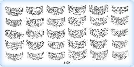 DS Nails Stamping-Schablonen Platte ZK-04