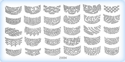 DS Nails Stamping-Schablonen Platte ZK-04