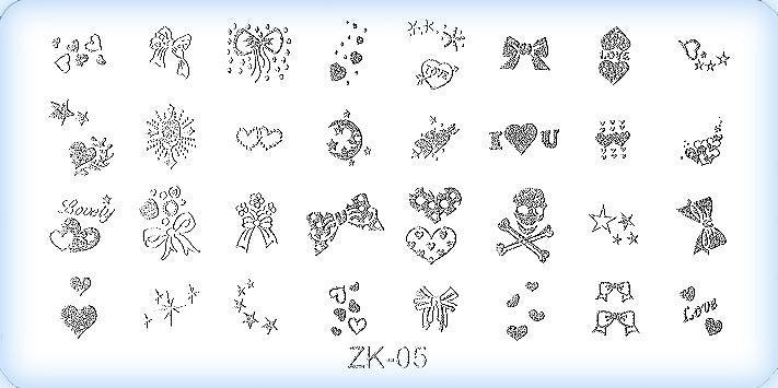 DS Nails Stamping-Schablonen Platte ZK-05