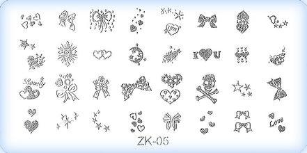 DS Nails Stamping-Schablonen Platte ZK-05