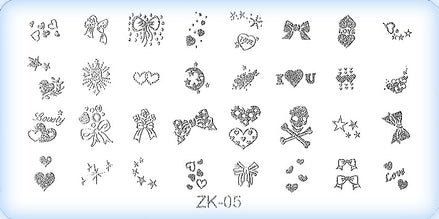 DS Nails Stamping-Schablonen Platte ZK-05