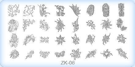 DS Nails Stamping-Schablonen Platte ZK-06