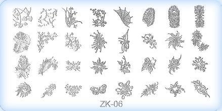 DS Nails Stamping-Schablonen Platte ZK-06