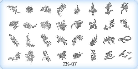 DS Nails Stamping-Schablonen Platte ZK-07