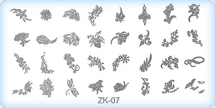 DS Nails Stamping-Schablonen Platte ZK-07