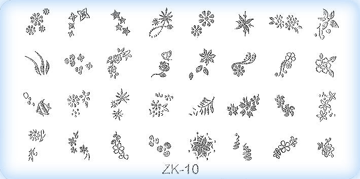 DS Nails Stamping-Schablonen Platte ZK-10