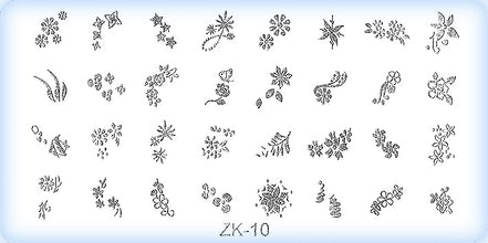 DS Nails Stamping-Schablonen Platte ZK-10