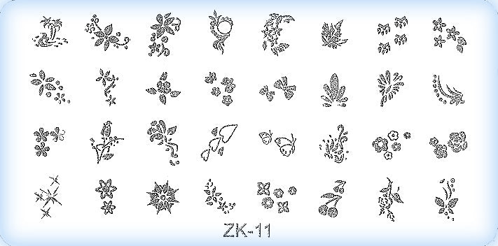 DS Nails Stamping-Schablonen Platte ZK-11