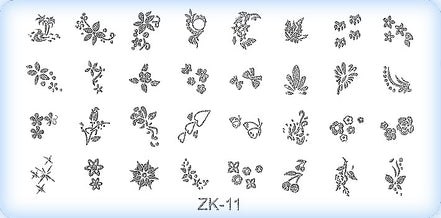 DS Nails Stamping-Schablonen Platte ZK-11