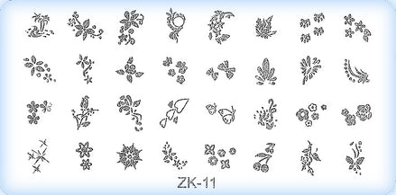 DS Nails Stamping-Schablonen Platte ZK-11