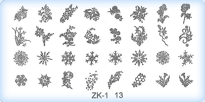 DS Nails Stamping-Schablonen Platte ZK-13