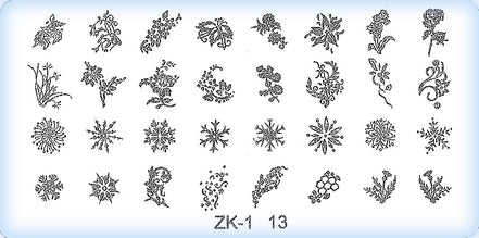 DS Nails Stamping-Schablonen Platte ZK-13