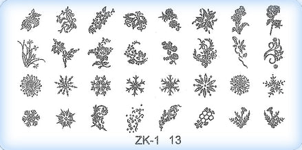 DS Nails Stamping-Schablonen Platte ZK-13