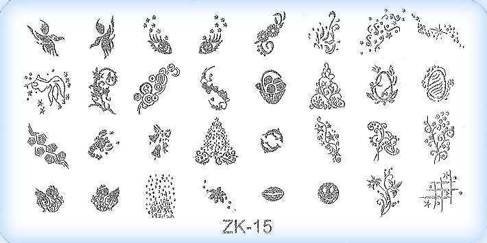 DS Nails Stamping-Schablonen Platte ZK-15
