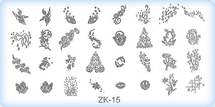DS Nails Stamping-Schablonen Platte ZK-15