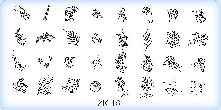 DS Nails Stamping-Schablonen Platte ZK-16