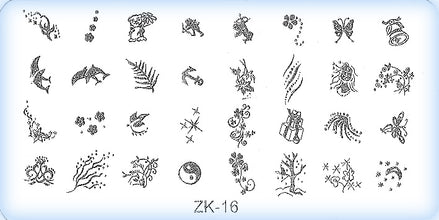 DS Nails Stamping-Schablonen Platte ZK-16